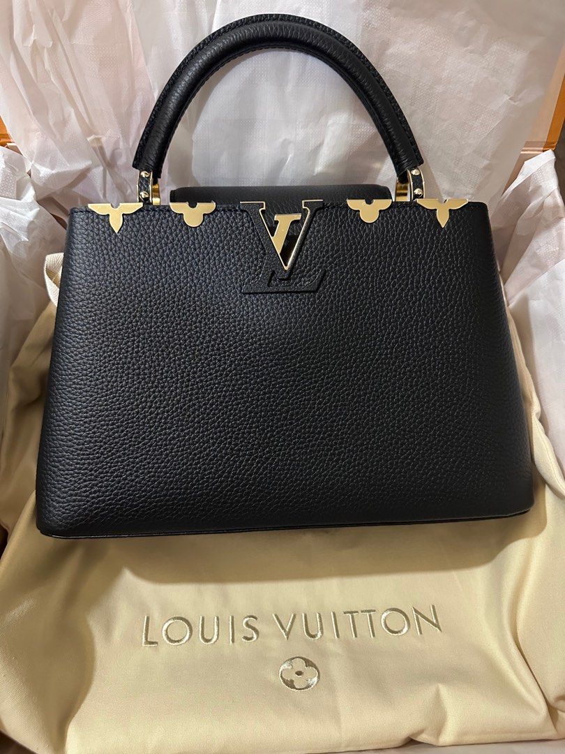 Louis Vuitton Black Taurillon Leather Capucines Mini Nm