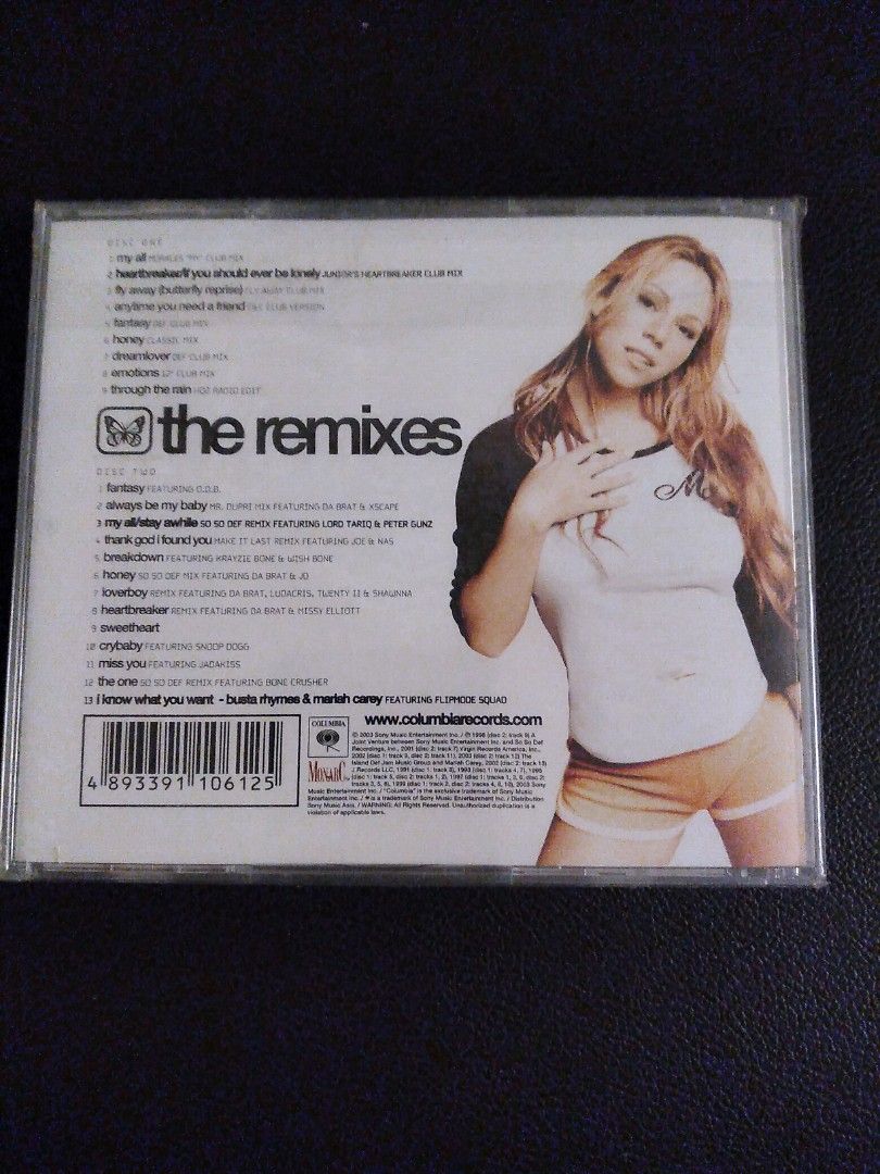 Mariah Carey The Remixes CD (Category: CDs & DVDs) located in Manila. Submitted by lylelake (Listing ID 1220305151, Image 2). Description: sealed.