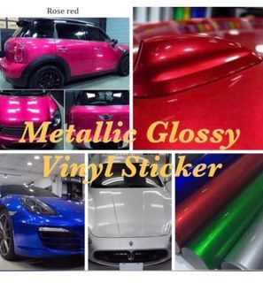 Metallic glossy, adhesive, washable, waterproof, stretchable.  Use on indoor and outdoor