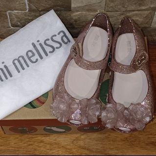 Mini Melissa Flowers RoseGold Glitter (Mewah bgt!!)