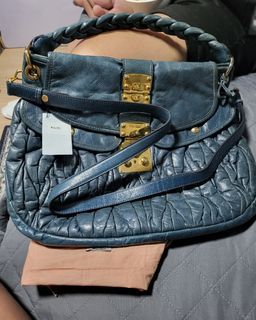 Authentic Miu Miu Prada Matelasse Lux Coffer Glazed Nappa Leather
