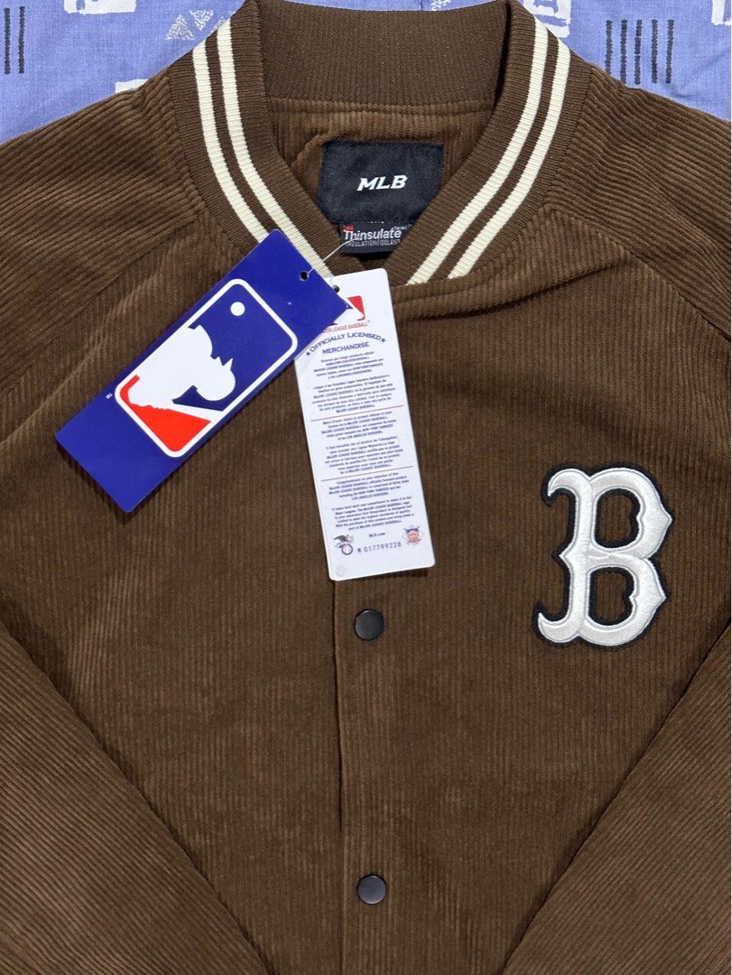 MLB Boston Red Sox Corduroy Baseball Uniform Jacket Unisex Brown 31JPF6061-43B US S