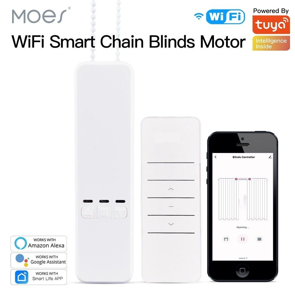 Moes WiFi Smart Motorized Chain Roller Blinds Shade Shutter Drive