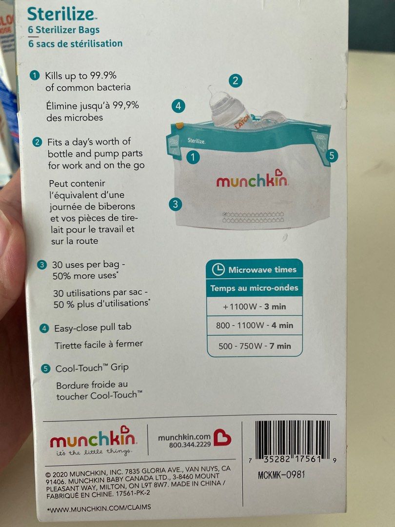 Munchkin hotsell sterilizer bag