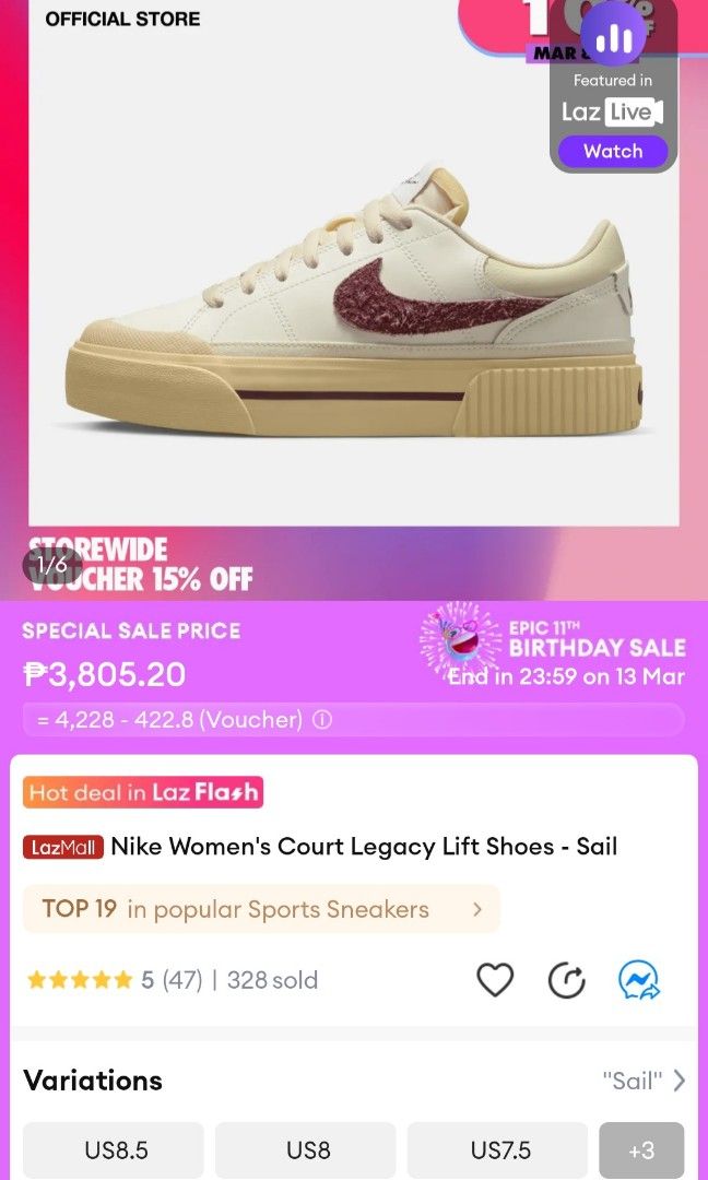 Nike Court Legacy Lift Men s Fashion Footwear Sneakers on Carousell