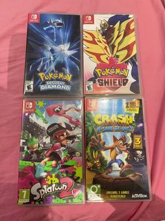 NSW switch games - Pokemon Brilliant Diamond, Shield, Splatoon 2, Crash Bandicoot