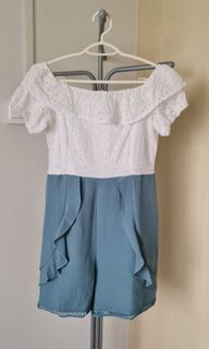 Off Shoulder Eyelet Romper