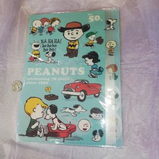 Original Blue 1950's Peanuts Snoopy 70th Anniversary A4 Size Clear File with 5 Dividers