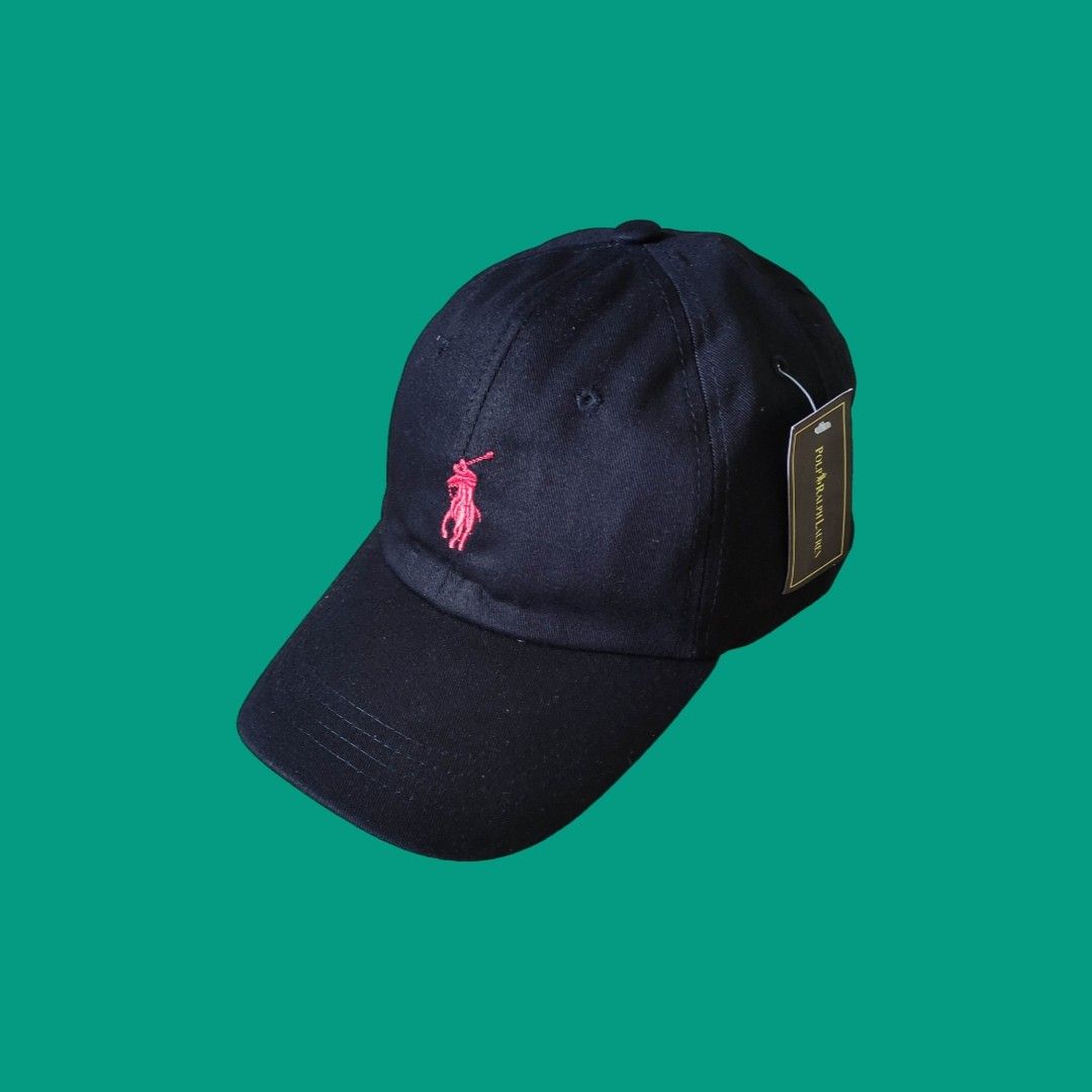 Black polo cap with leather strap store