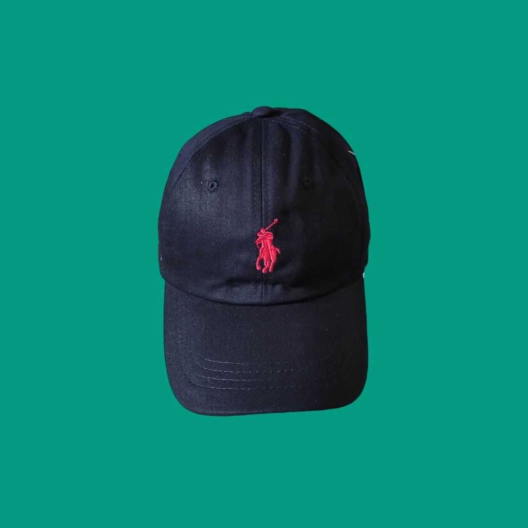 Red polo hat leather strap deals