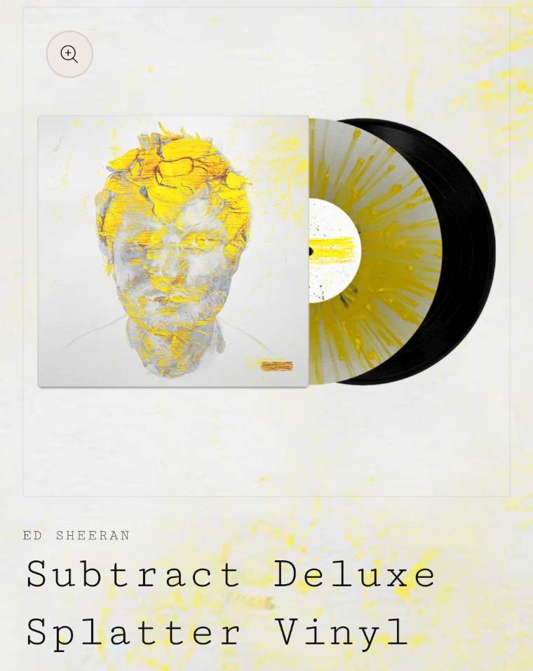 Pre Order Ed Sheeran Subtract Deluxe Splatter Double Vinyl Lp Hobbies And Toys Music And Media