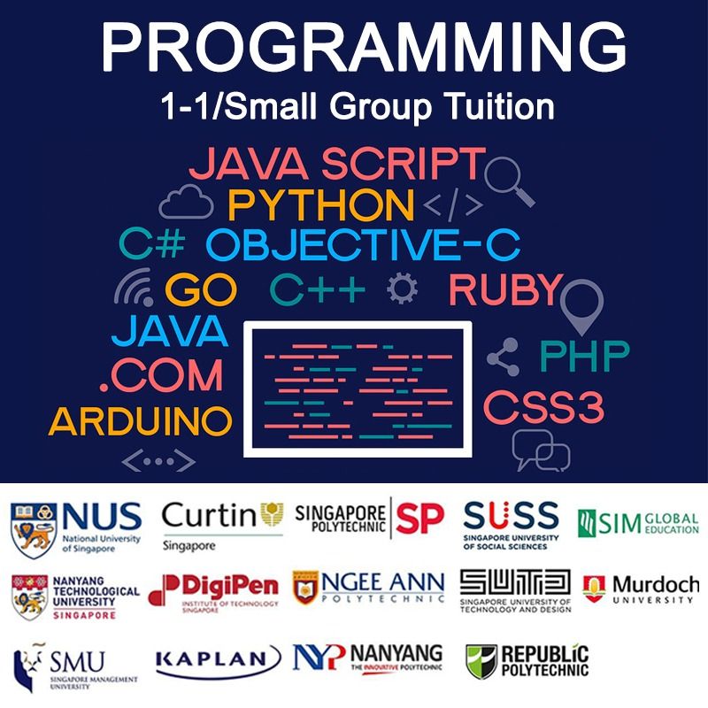 Programming Tuition | Python, Java, React, C, C++ | Assignment Help & Exam Prep (Category: Enrichment & Tuition) located in Singapore. Submitted by johntan_0627 (Listing ID 1028524033, Image 1). Description: 👨🏻‍💻 Programming Tuition + Assignment Help + AI Coding Visit my site: https://evoone.top/ Struggling with programming assignments, exams, or projects? Not sure how to debug errors or complete your coursework? 👉 I help students understand,