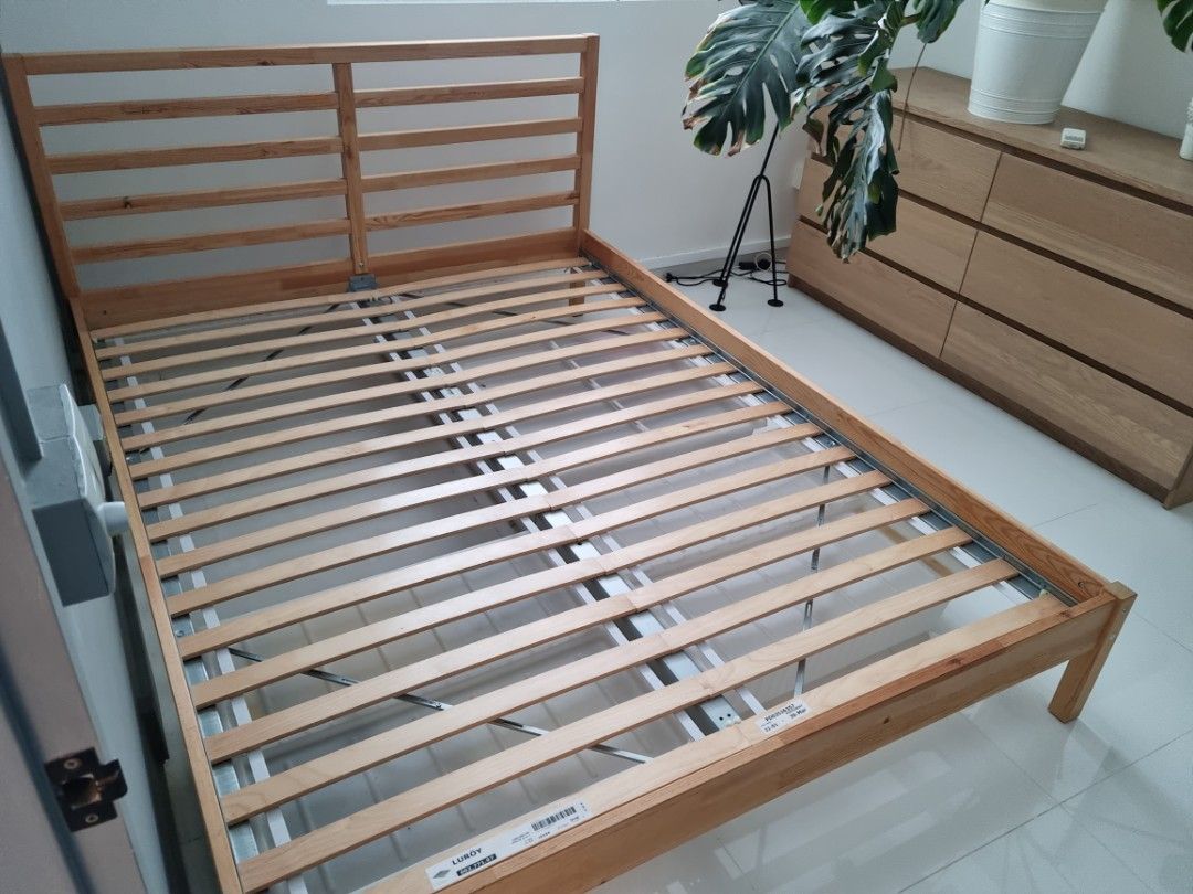 Queen Size Ikea Solid Wood Bed Frame, Furniture & Home Living