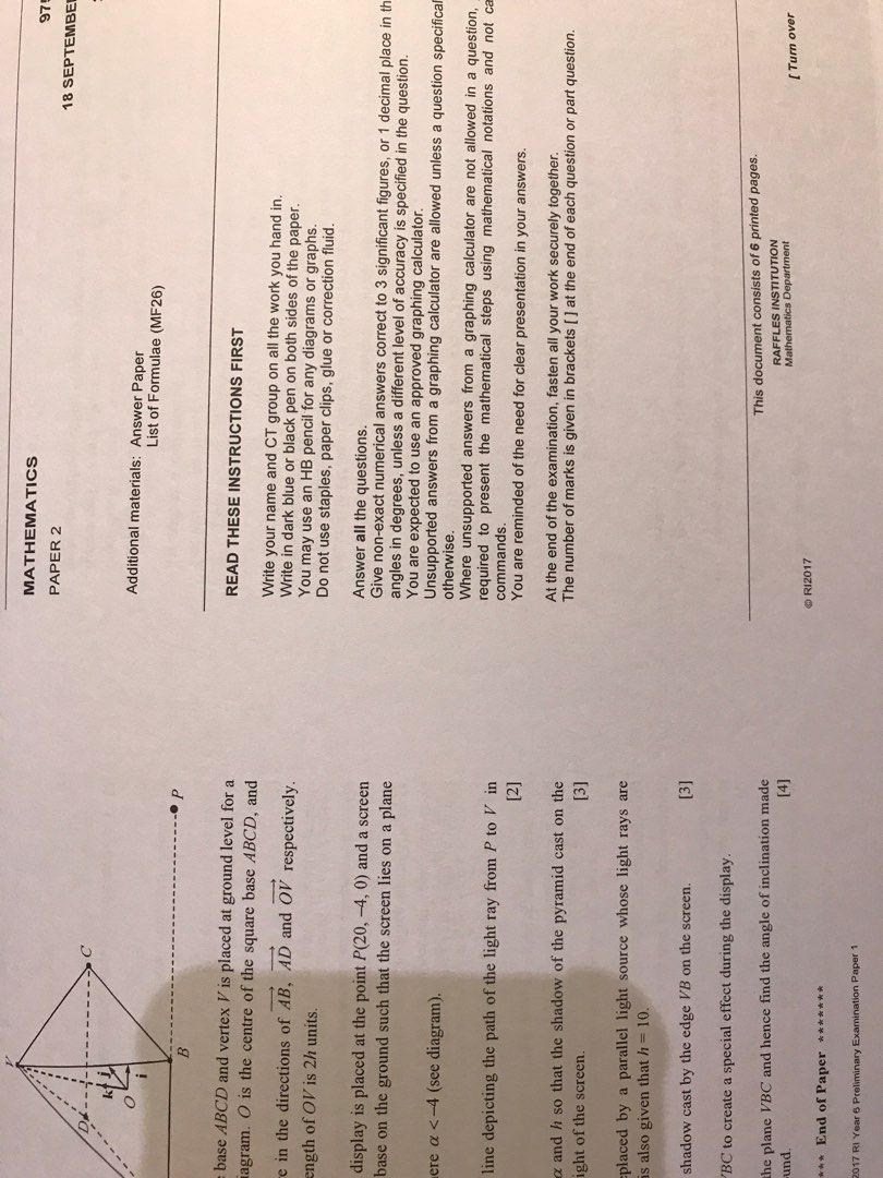Raffles Institution A Level H2 Math Revision Package [unused], Hobbies ...