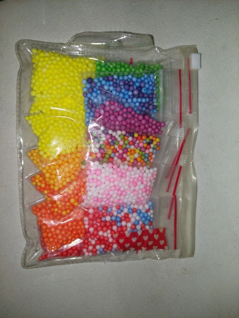 Rainbow Styrofoam beads, Hobbies & Toys, Stationery & Craft, Handmade
