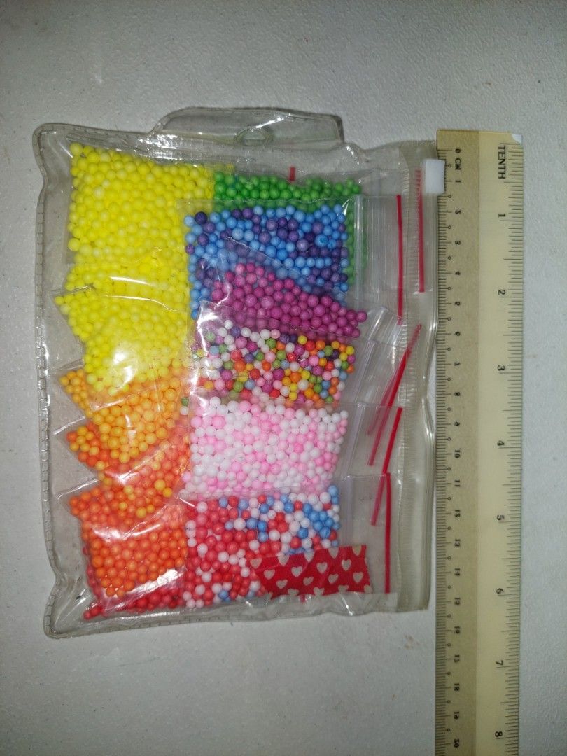 Rainbow Styrofoam beads, Hobbies & Toys, Stationery & Craft, Handmade