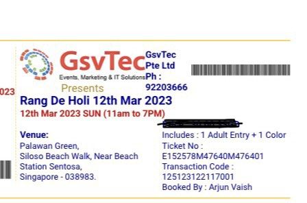 holi tickets