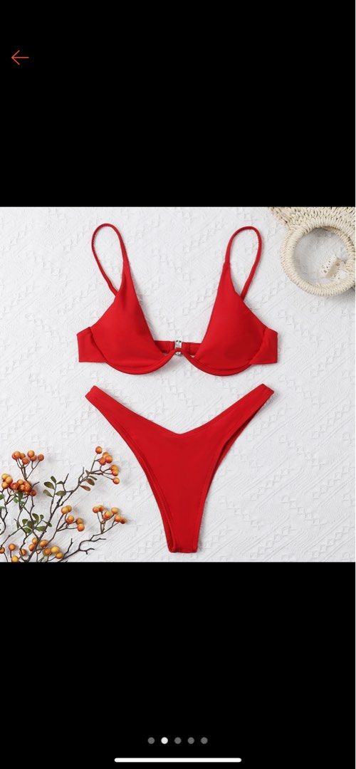 RED UNDERWIRE TWO PIECE BIKINI (Category: Bikinis & Swimsuits) located in Quezon City. Submitted by himym29 (Listing ID 1220306044, Image 1). Description: •Never Worn •RFS: wrong size .