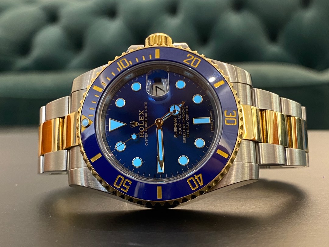 Rolex submariner blue and gold store
