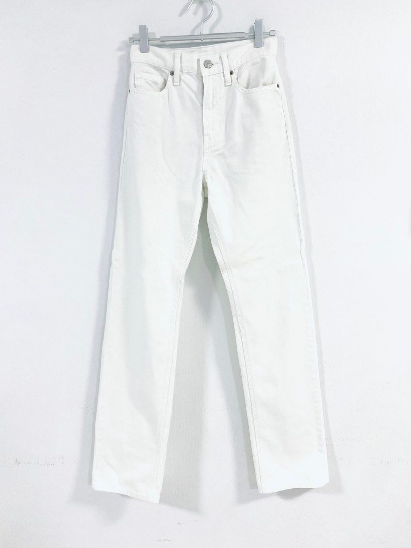 RRP: Uniqlo high waist straight cut jeans white pants
