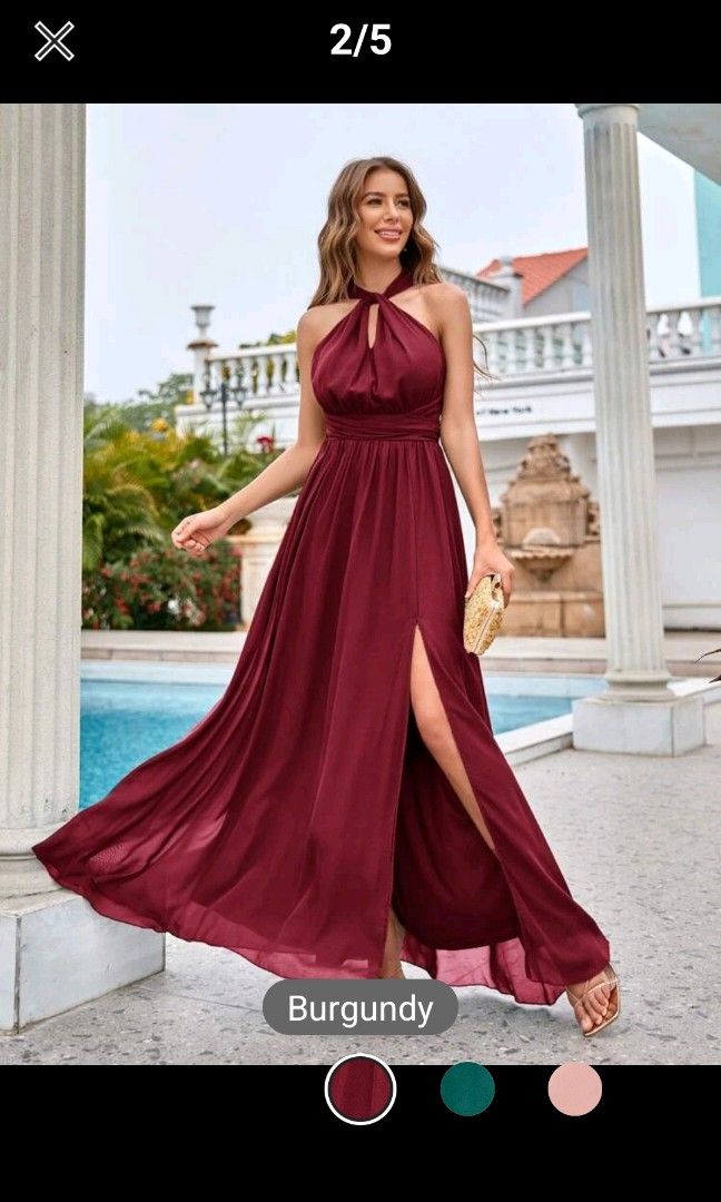 RUSH NEW SHEIN HALTER EVENING DRESS Women s Fashion Dresses Sets Dresses on Carousell