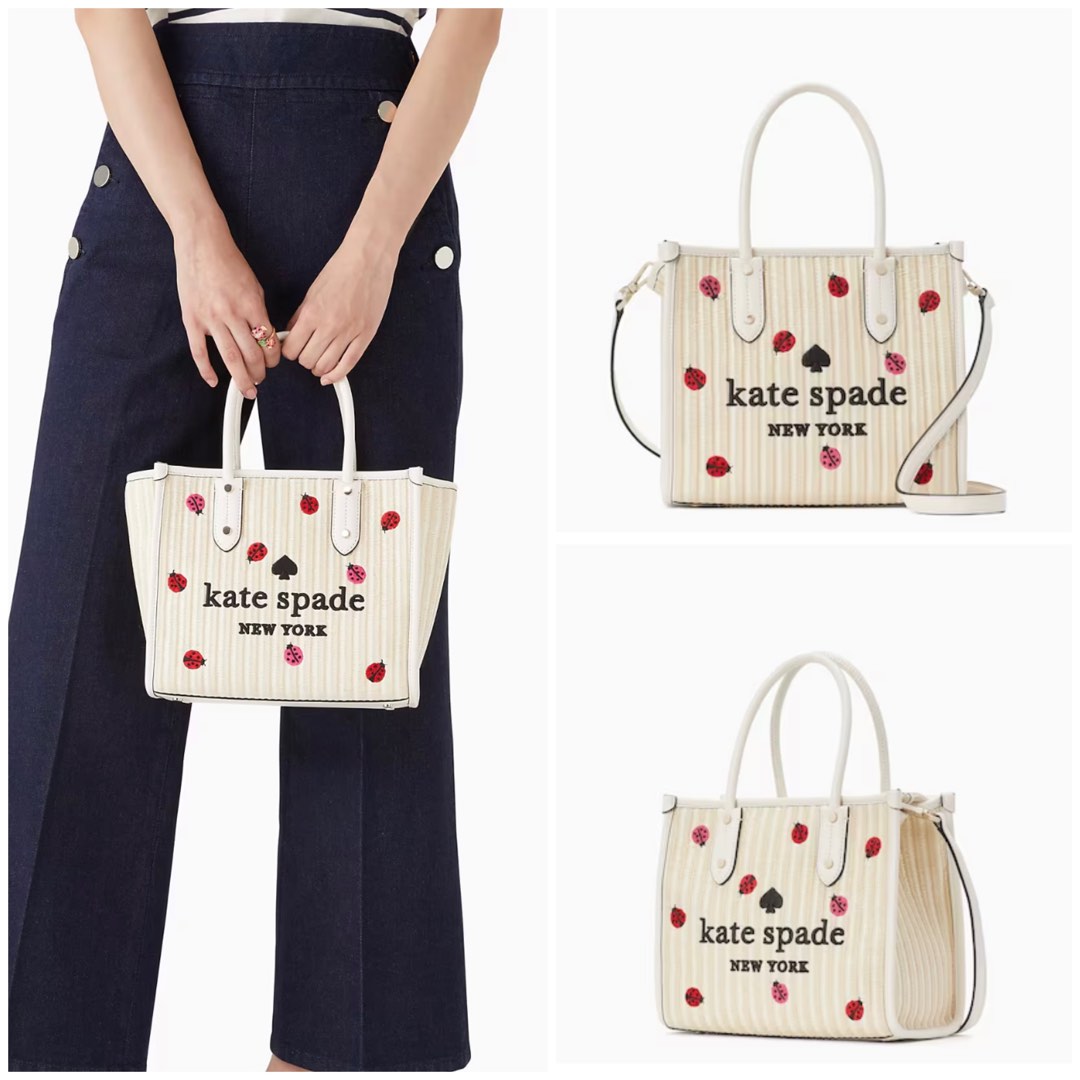 SALES Kate Spade Ella Small Ladybug Tote Bag Handbag Shoulder Bag Natural  Multi White Red Straw, Women's Fashion, Bags & Wallets, Cross-body Bags on  Carousell