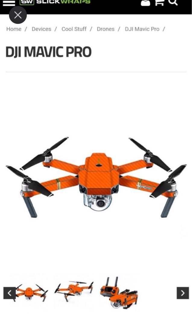 SlickWraps DJI Mavic Pro stickers only Photography Drones on