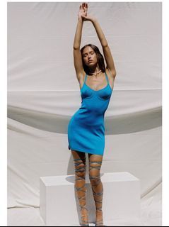 SNDYS Ribbed Dress in Blue size M