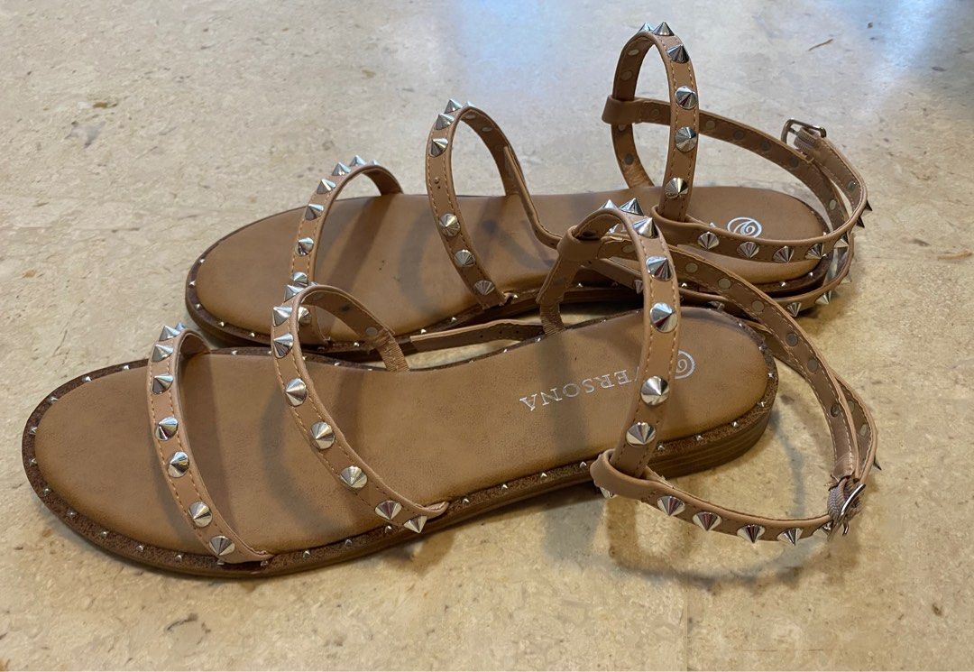 Steve Madden Sandals Womens Gladiator Gunterr Brown Buckle Flat Heel Zip  9.5 M | eBay