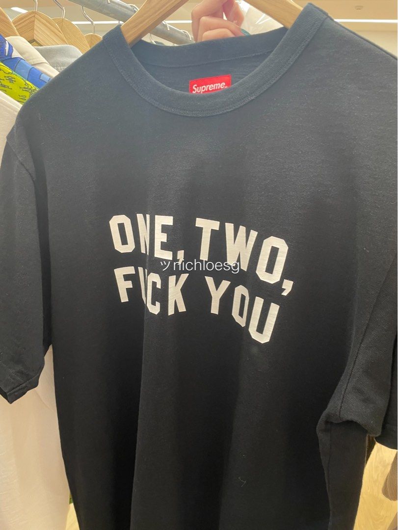 SUPREME ONE TWO FUCK YOU S/S TOP, Men's Fashion, Tops & Sets ...