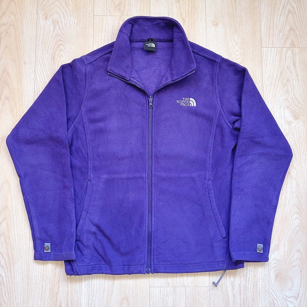 Purple fuzzy top north face jacket