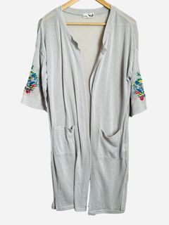 Titicaca Embroidered Long Open Cardi