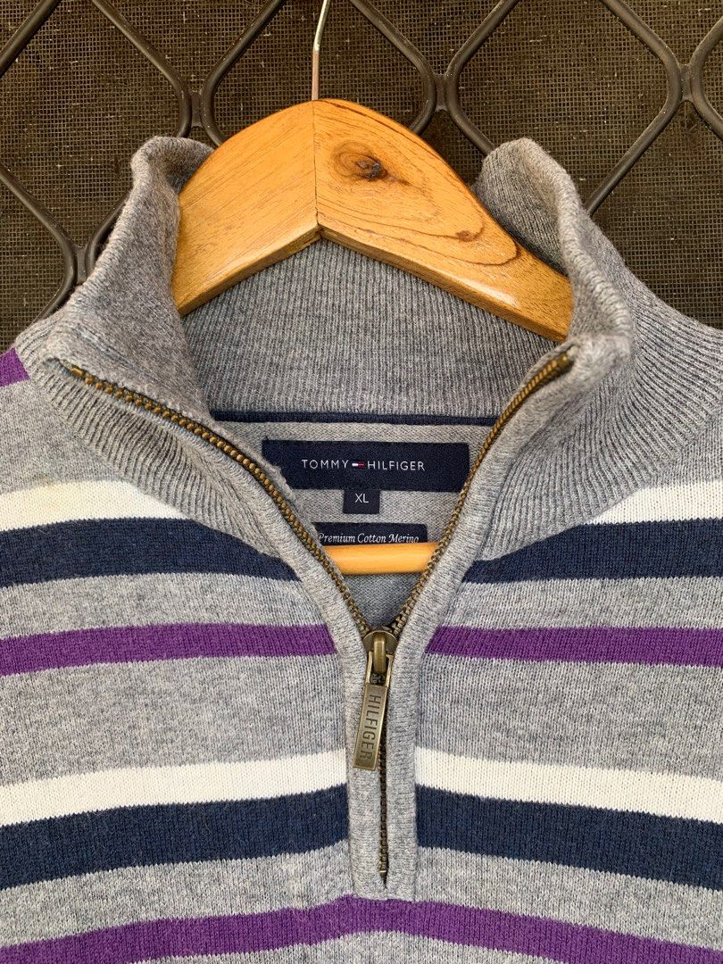 Tommy Hilfiger Quarterzip Swearter (Category: Coats, Jackets and Outerwear) located in Manila. Submitted by patrickbateman_ (Listing ID 1220239743, Image 2). Description: Tommy Hilfiger Quarterzip Sweater In good condition. No holes, stains, or any issues. Garters still intact. Ready to wear Measurements in inch W Pit to pit: 21” Shoulders: 18” L: 27” Sleeves: 28” ₱699 only + sf.