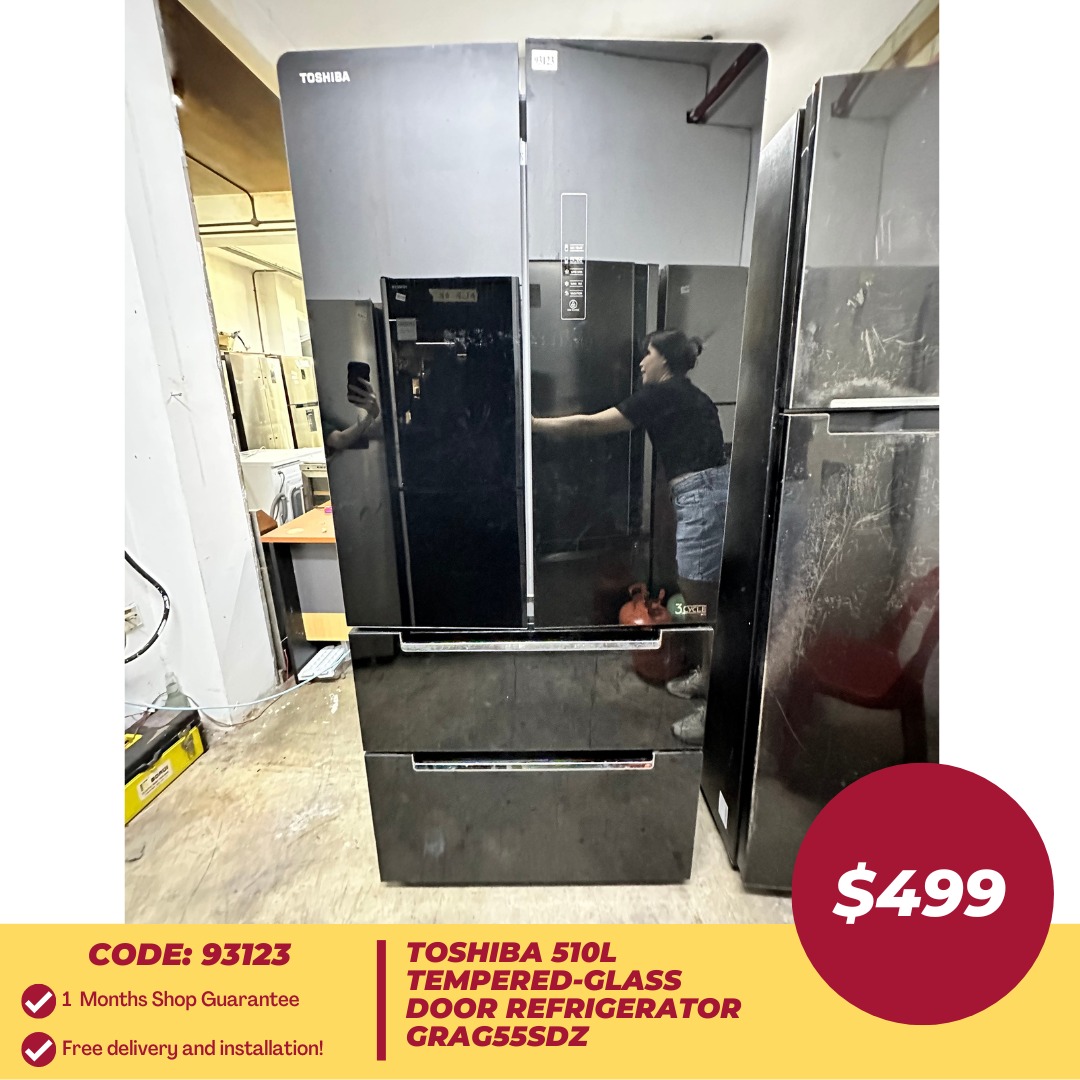 TOSHIBA Side By Side Fridge 582L GRRF532WEPGX (93123), TV & Home