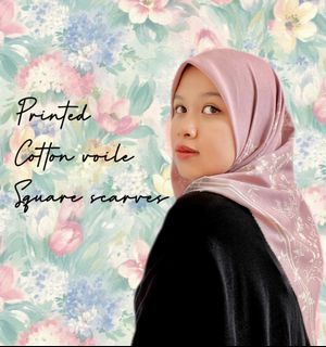 Custom Digital Printing Tudung Bawal Bidang 50 Muslim Cotton Voile