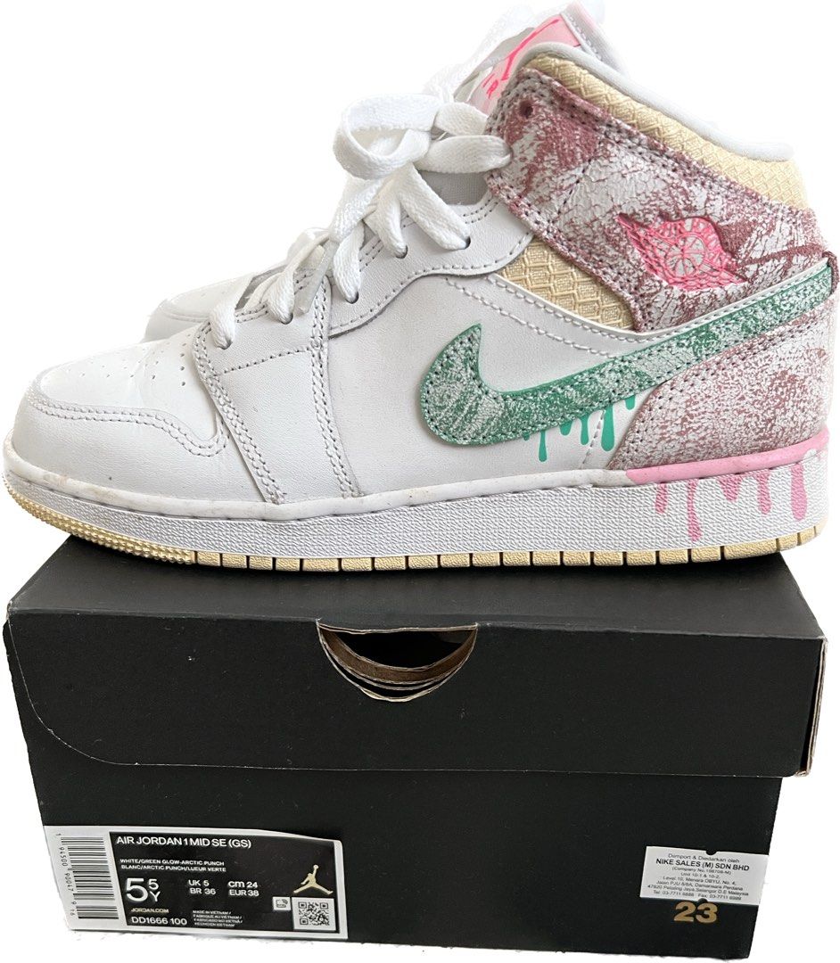 US 5.5Y Air Jordan 1 Mid SE Ice Cream GS