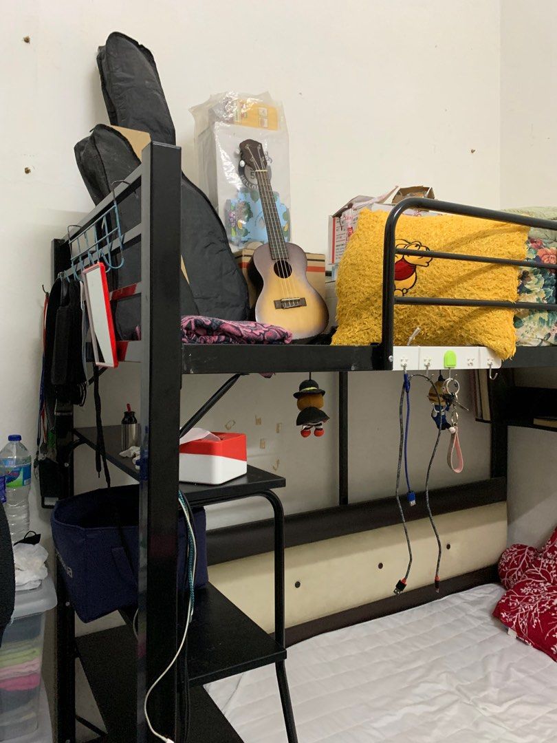 Used Loft Bed (Black), Furniture & Home Living, Furniture, Bed Frames