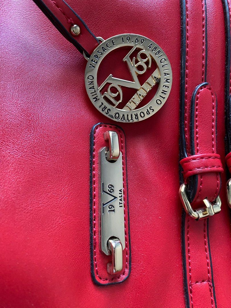 Versace 19V69 Abbigliamento Sportivo Italy Red Shoulder Tote Bag