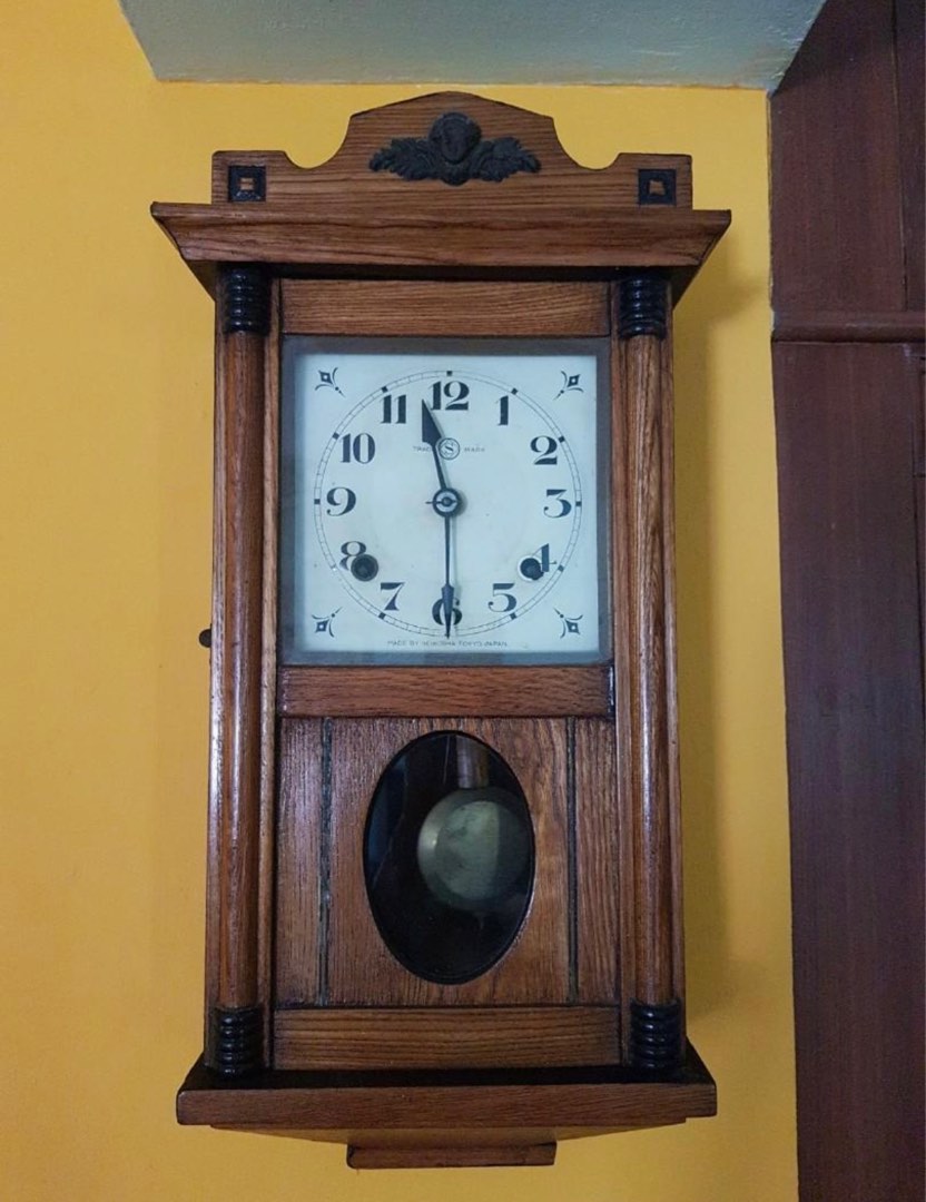 Vintage Japan grandfather clock, Furniture & Home Living, Home Decor
