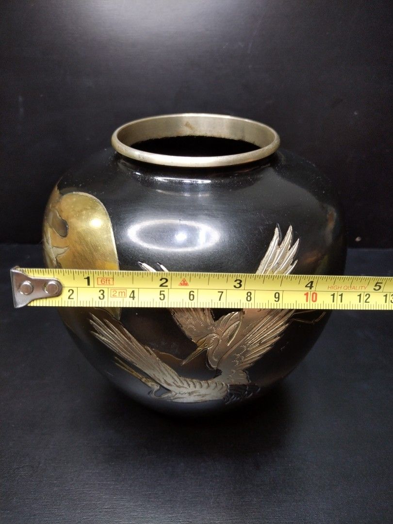 Vintage Japanese brass vase, Furniture & Home Living, Home Decor, Vases