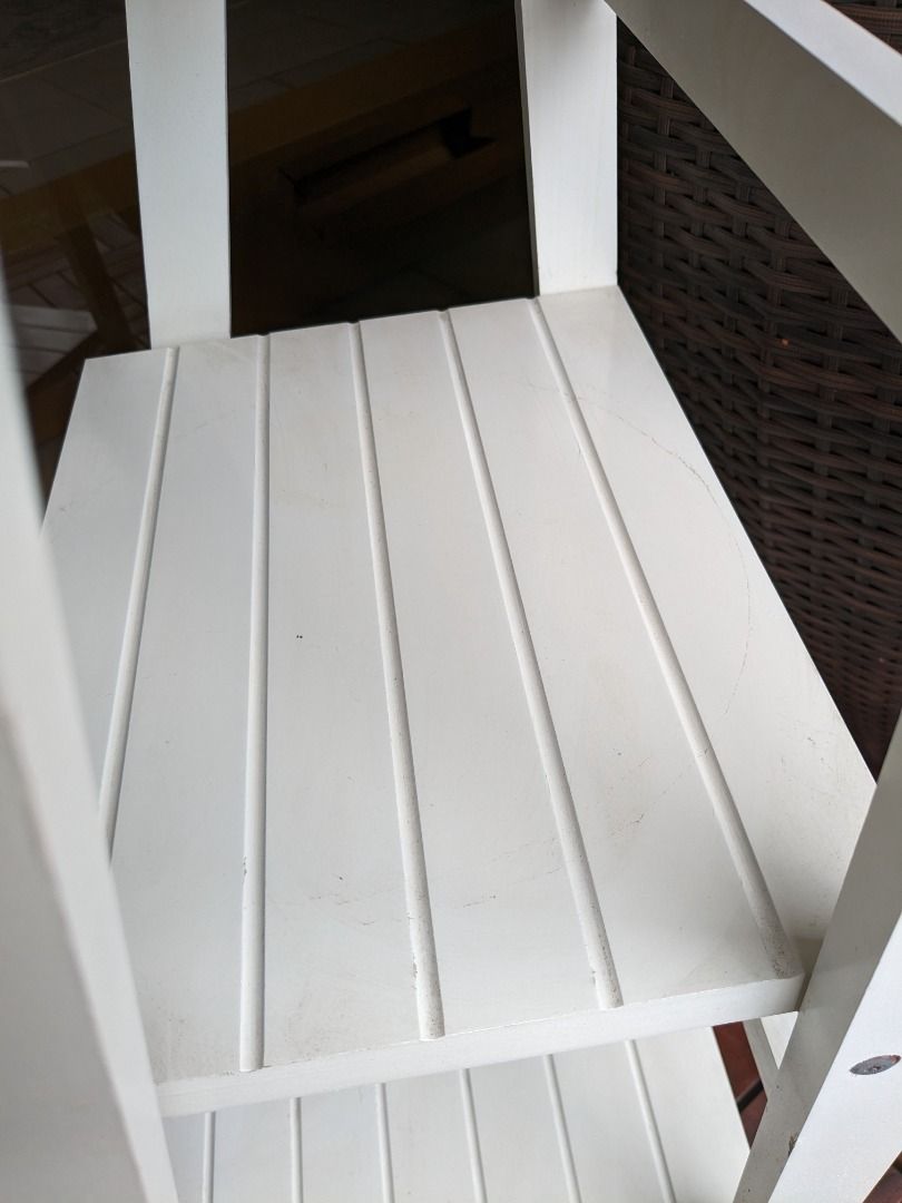 White ladder display shelf, Furniture & Home Living, Furniture, Shelves