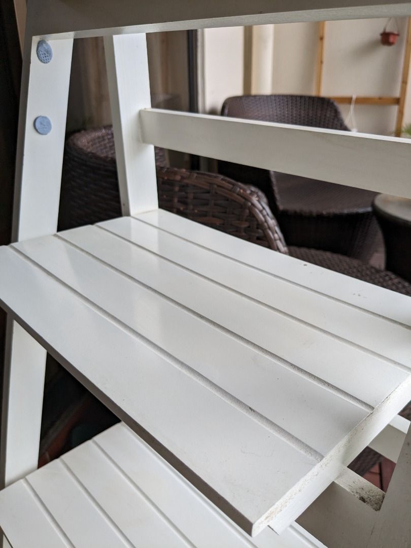 White ladder display shelf, Furniture & Home Living, Furniture, Shelves