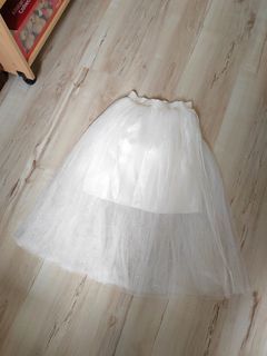 White Mesh Tutu Skirt Maxi Skirt