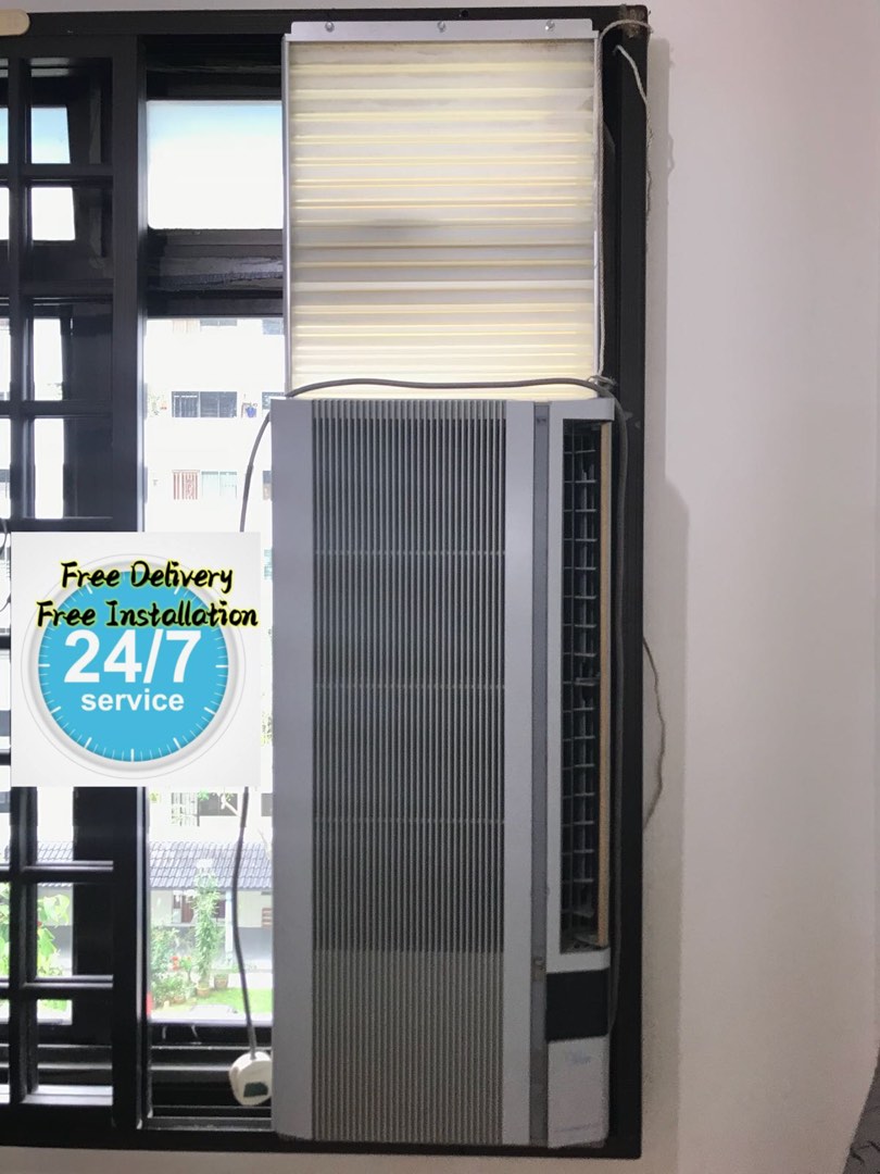Window Casement Aircon Mitsubishi with draining casement, TV & Home Appliances, Air Conditioners