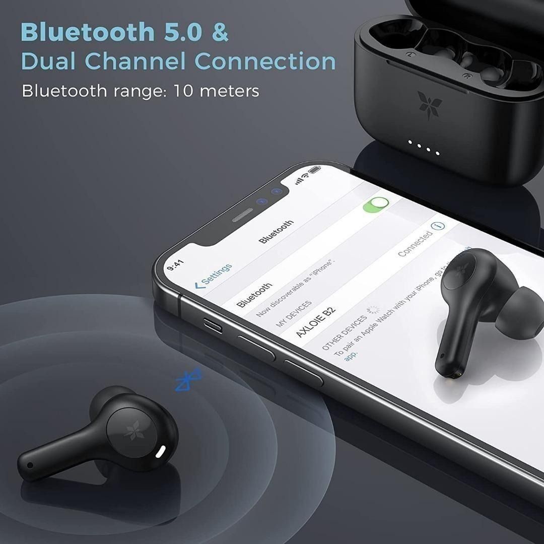 Wireless Earbuds AXLOIE Upgraded Wireless Headphones with ENC