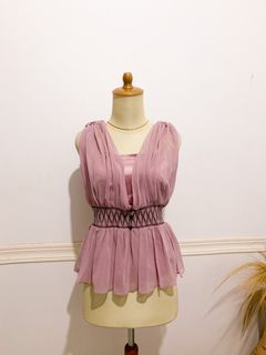 Women blouse tanktop silk dusty pink