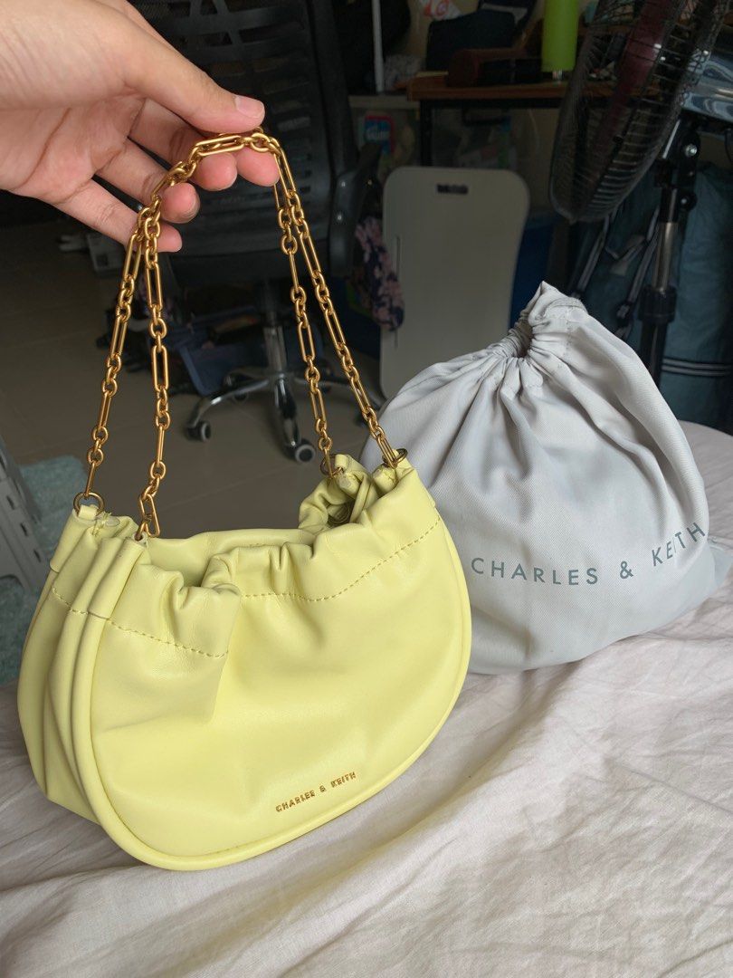 Charles and keith yellow sling bag shop