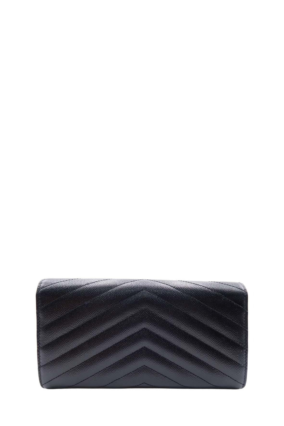 YSL Large Cassander Matelasse Flap Wallet Black Luxury Bags