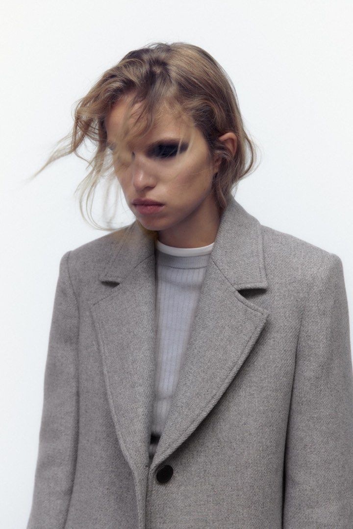 Zara Wool Blend Fitted Coat