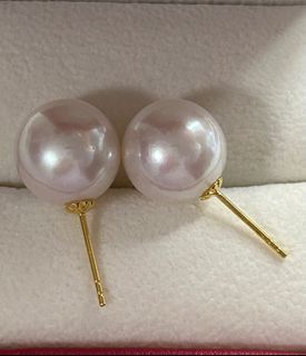 13mm gorgeous pearl g18k gold stud earring for collection